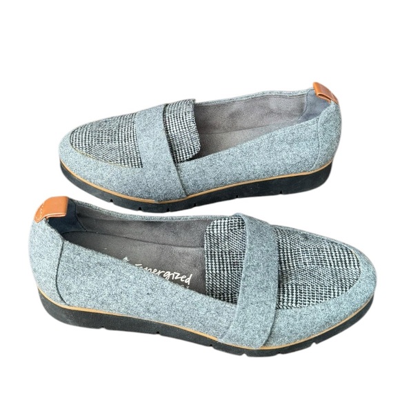 Dr. Scholl's Shoes Webster Loafer Grey Flannel w/ Plaid Pattern Vamp Size 8.5 - Picture 3 of 11